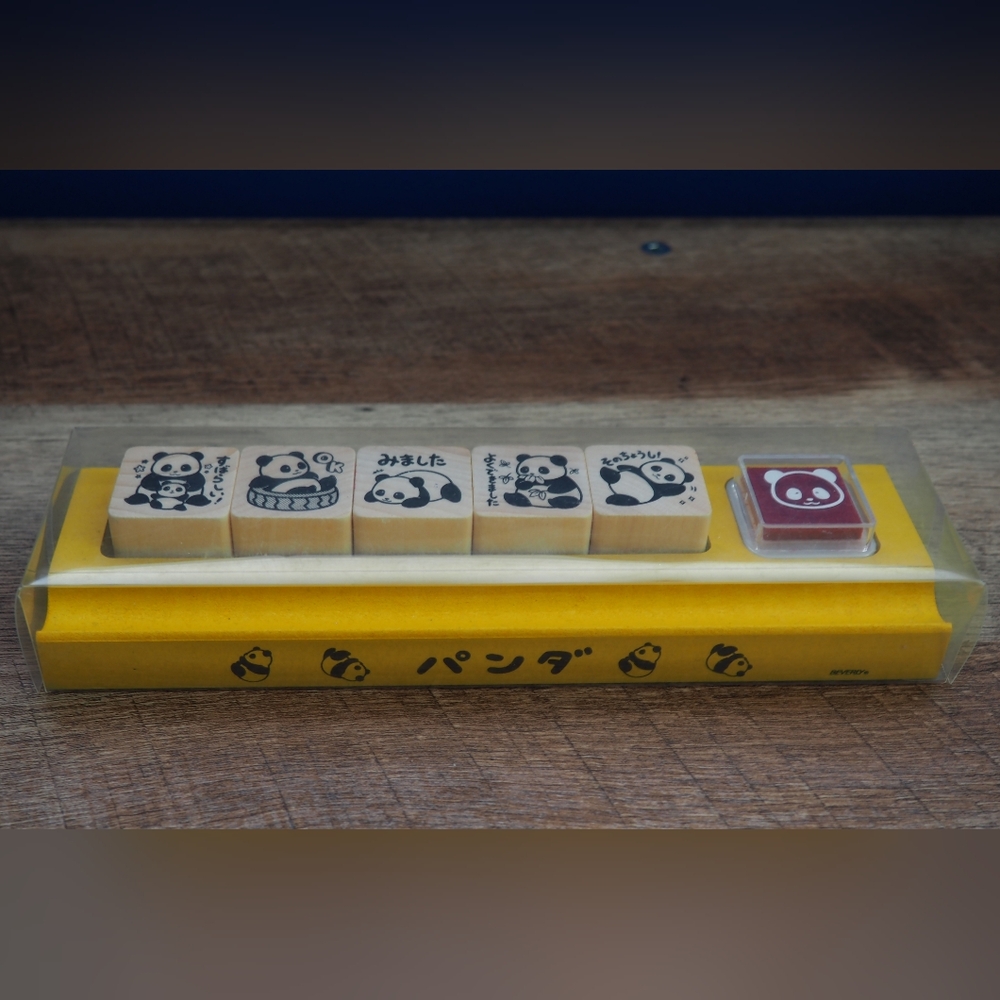 Panda Stamp Set with Ink Pad
